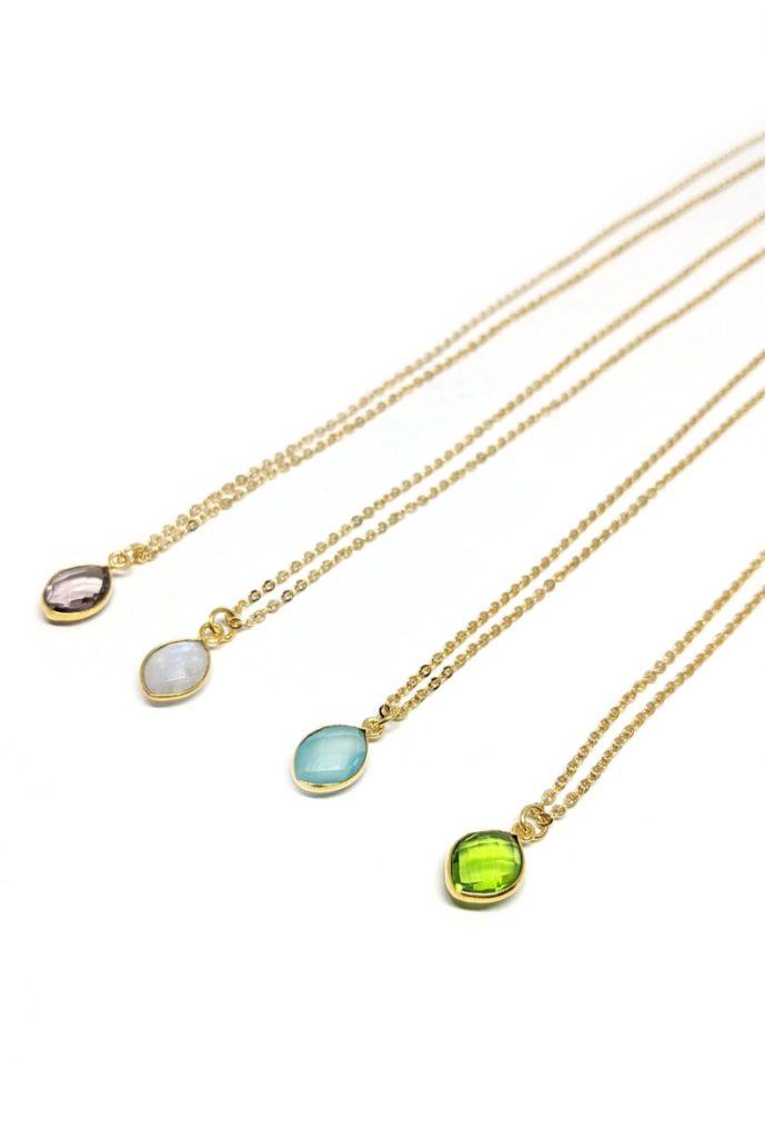 Ubuntu Delicate Birthstone Natural Gemstone Necklac